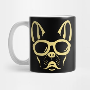 golden french bulldog head Mug